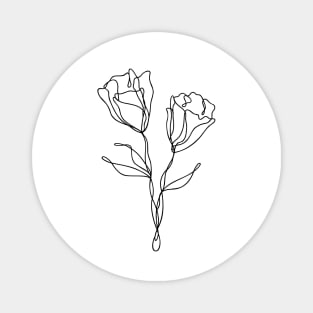 Wildflower Line Art | Floral Botanical Minimalist Lineart Magnet